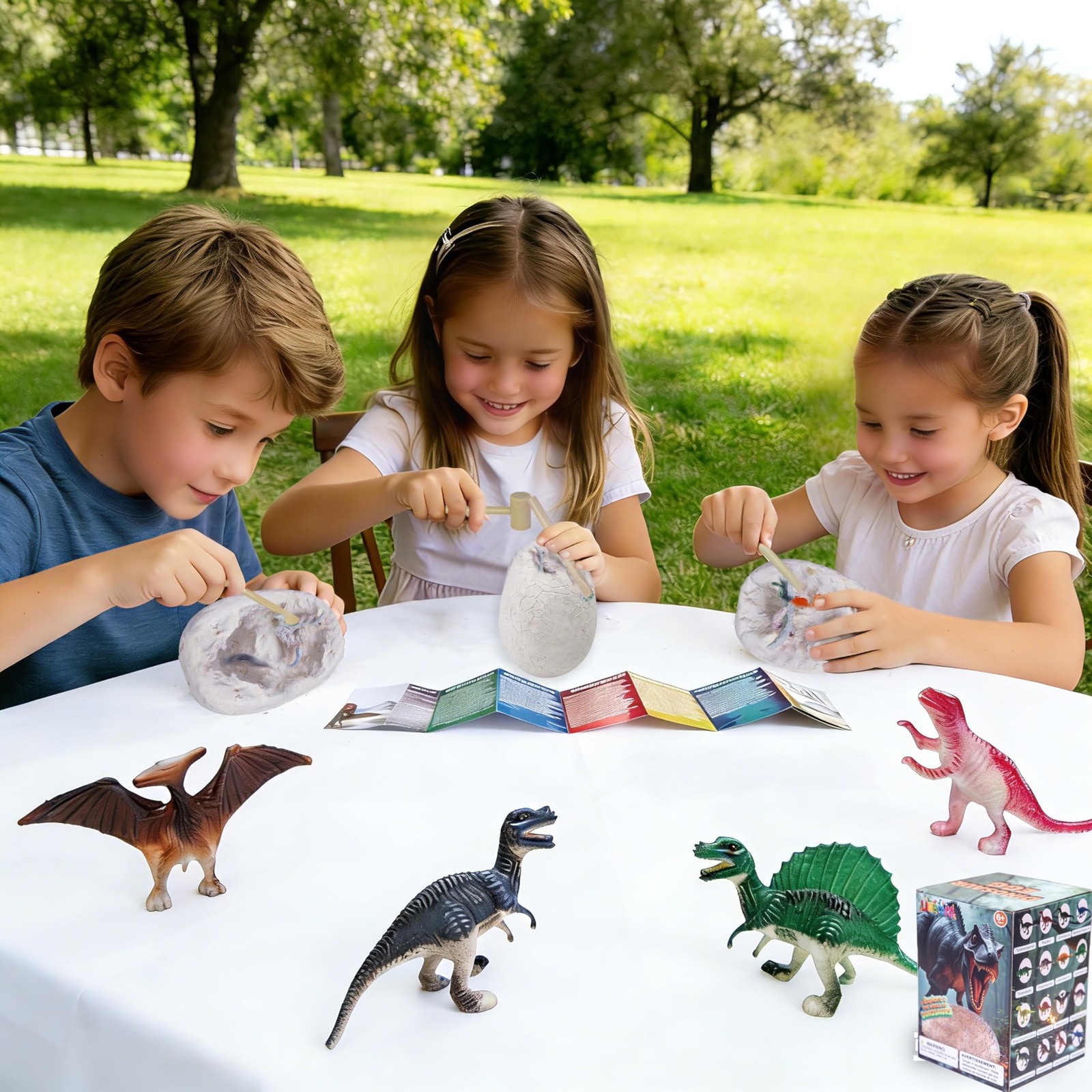 Dino Dig Kit with Jumbo Egg,16PCS Hatching Dinosaur Eggs Excavation Set Arche...