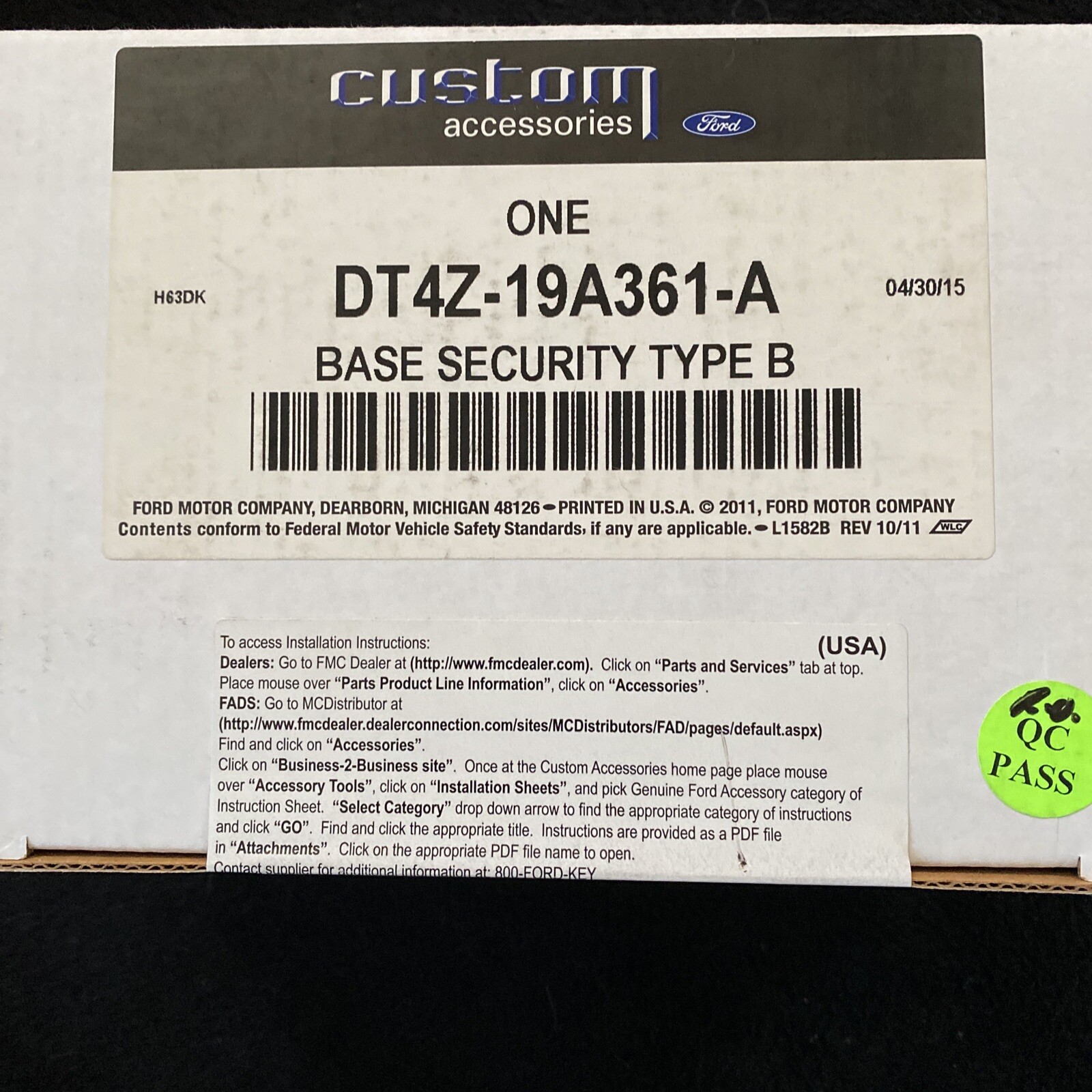 DT4Z-19A361-A Base Security Type B
