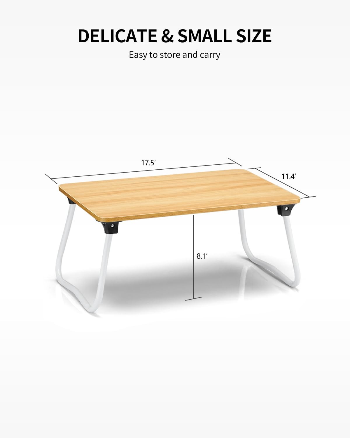 Foldable Lap Desk Laptop Stand Bed Desk Table Tray, Breakfast Serving Tray, P...
