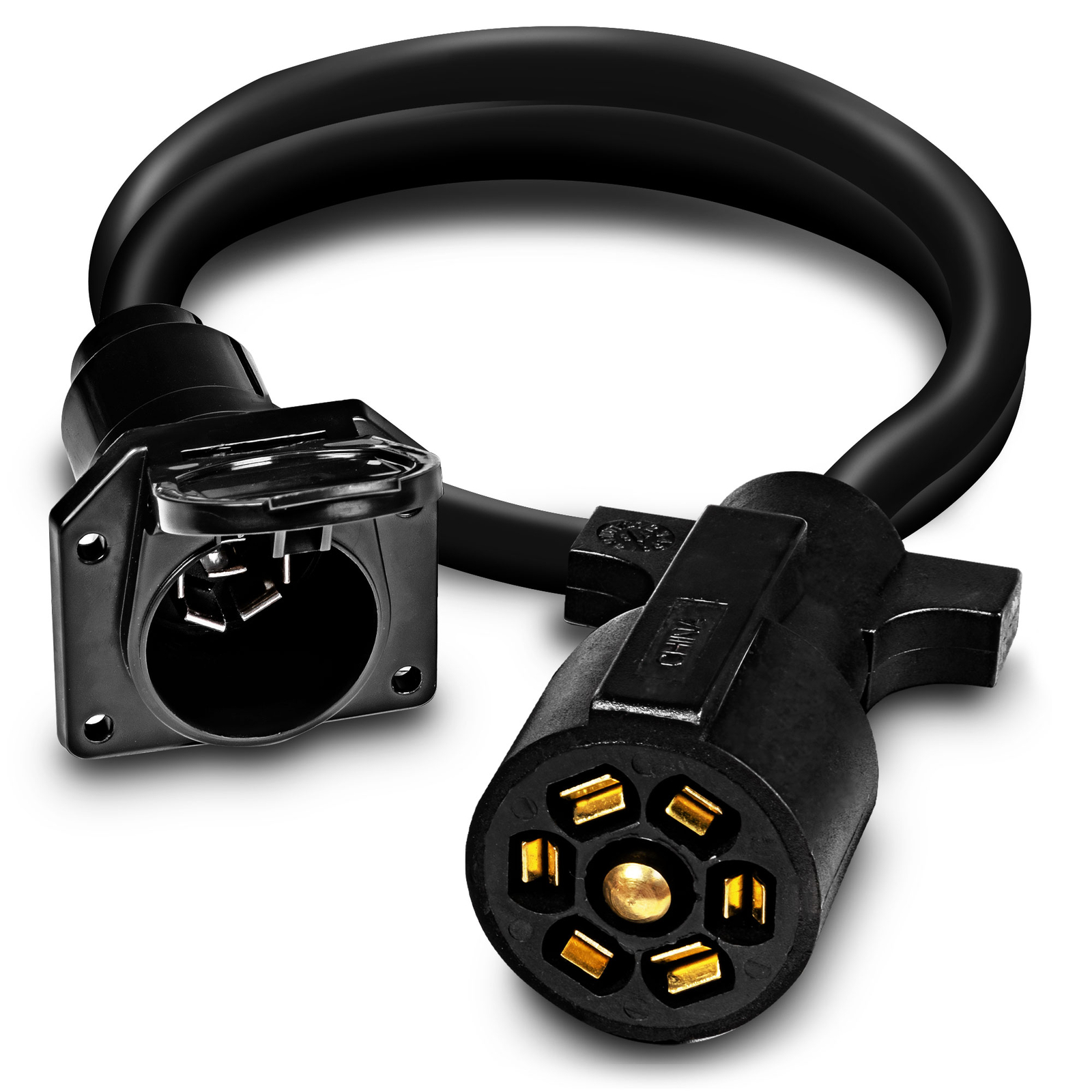 3ft 7 Pin Trailer Plug Extension Cord Cable Wire Harness 10-14 AWG RV Gooseneck