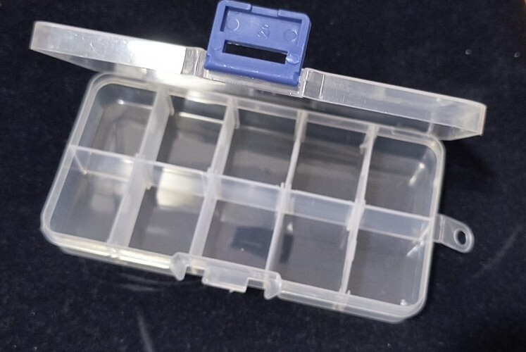 3-Pack 10-Grid Plastic Box Organizer Bead Components DIY Jewelry Storage Blue