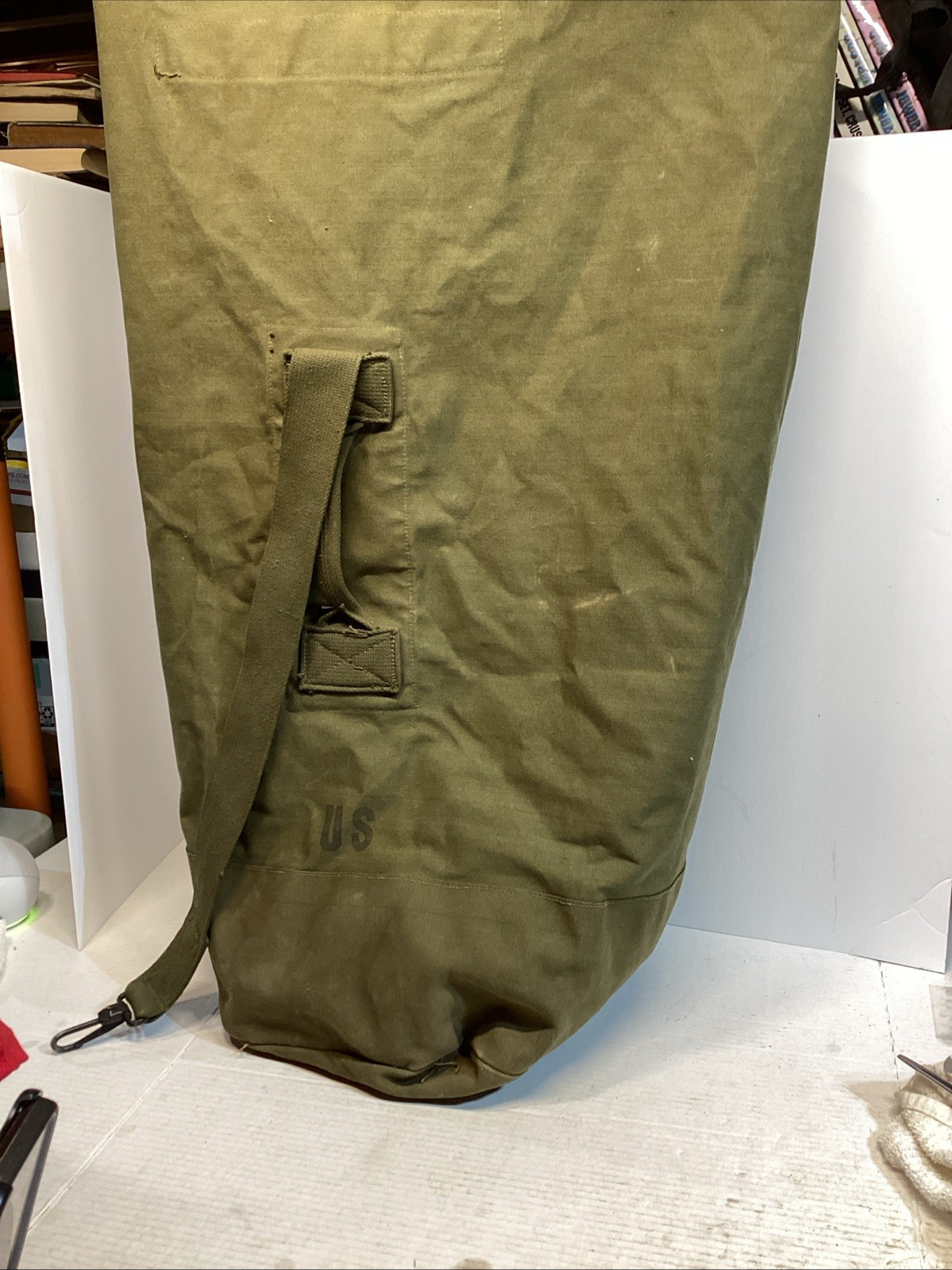 1957 US Army Large Duffle Bag Cotton Duck by Sanitary Sleep Products Named