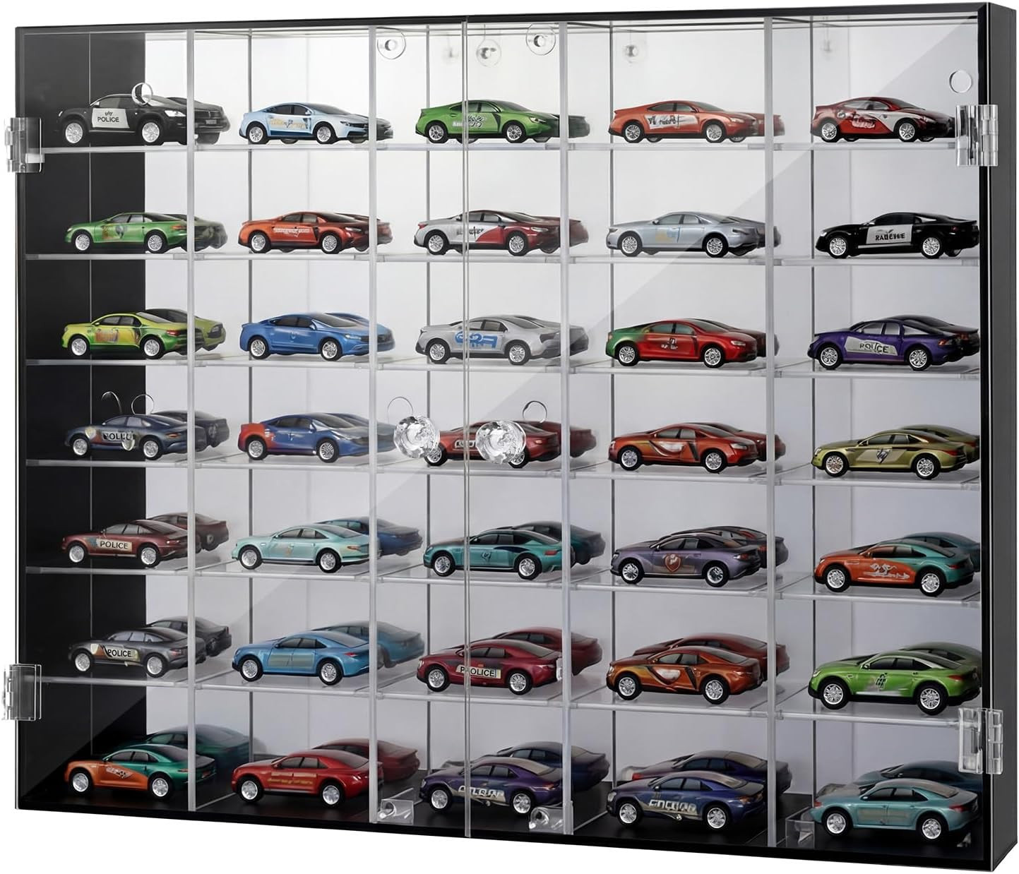 1/64 Diecast Acrylic Display Case Car Wall Case Diecast Model Display Clear Whee