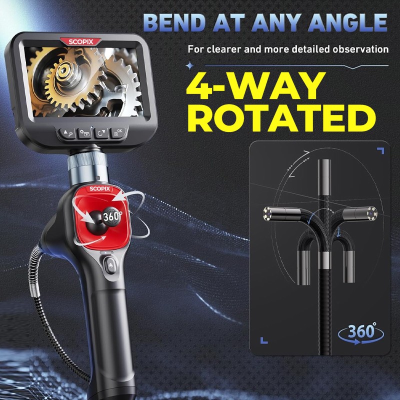 bestprice 2-Way 4-Way Articulating Borescope Endoscope light Inspection Camera