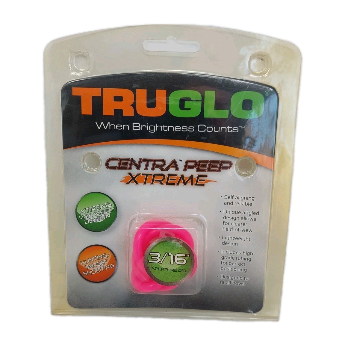 Truglo Centra Peep Xtreme 3/16" Tubed Peep Sight Tubing Pink TG78YP New