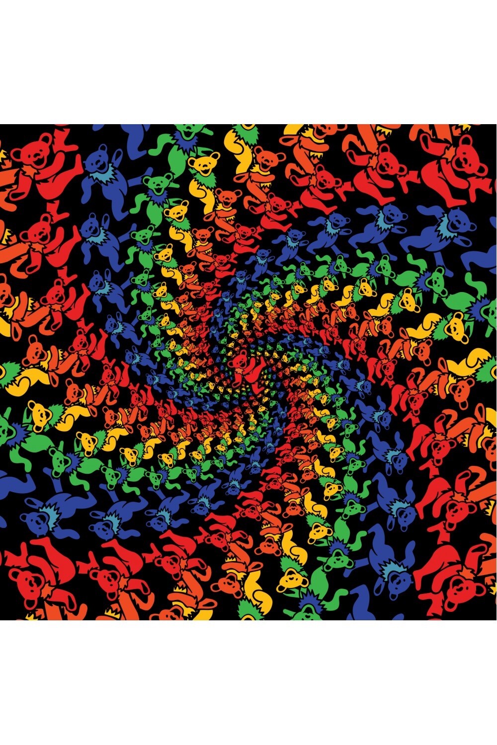 GRATEFUL DEAD-RAINBOW BEAR SPIRAL BANDANA HEADBAND 22X22 Garcia, Lesh