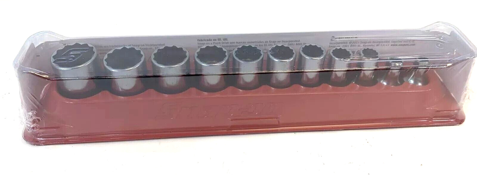 New Snap-on™ 211FDSY 11Pc 3/8" Drive 12-pt SAE Flank Drive SemiDeep Socket Set
