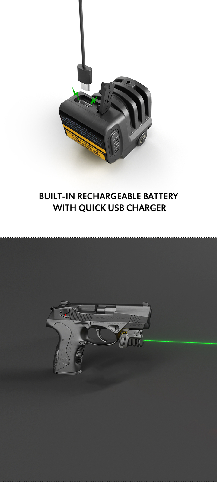 Green Rechargeable Laser Sight for Ruger Security 9