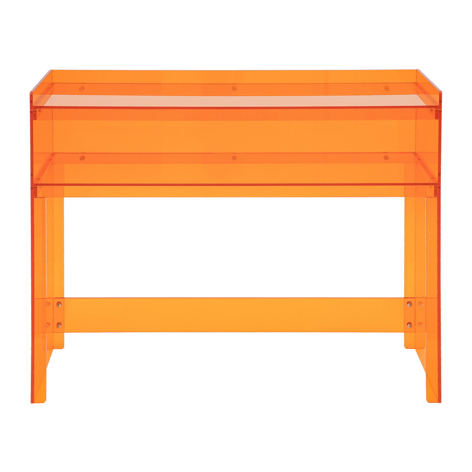 Small Entryway Table 2 Tier Acrylic Table Clear Entry Table Orange 100*30*80cm