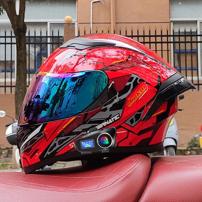 Bluetooth Full Face Motorcycle Intercom Helmet With Wireless Bluetooth Headset
