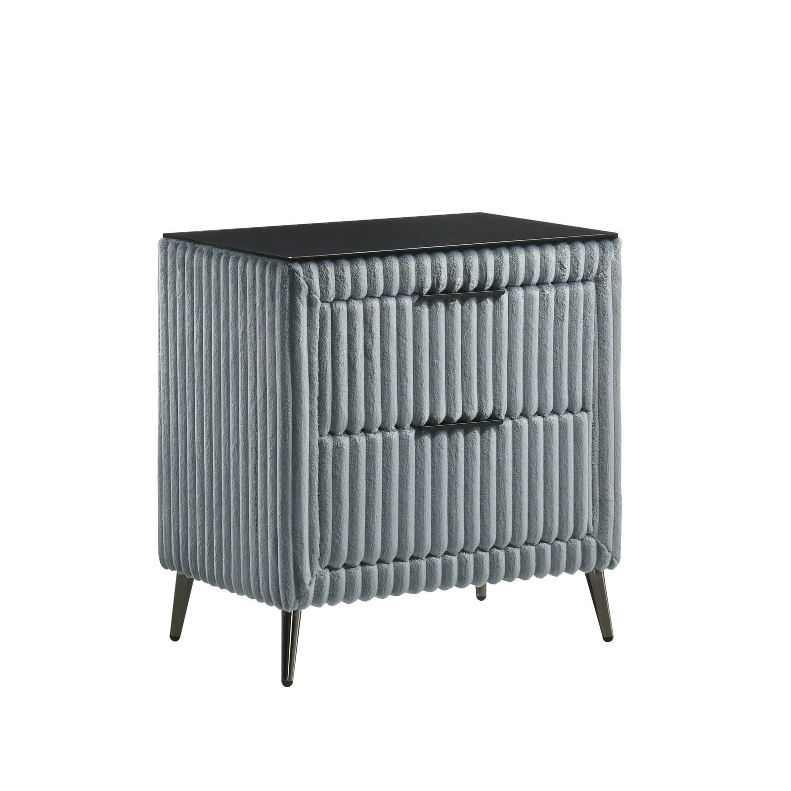 Wide Wale Corduroy Upholstery Nightstand, Blue