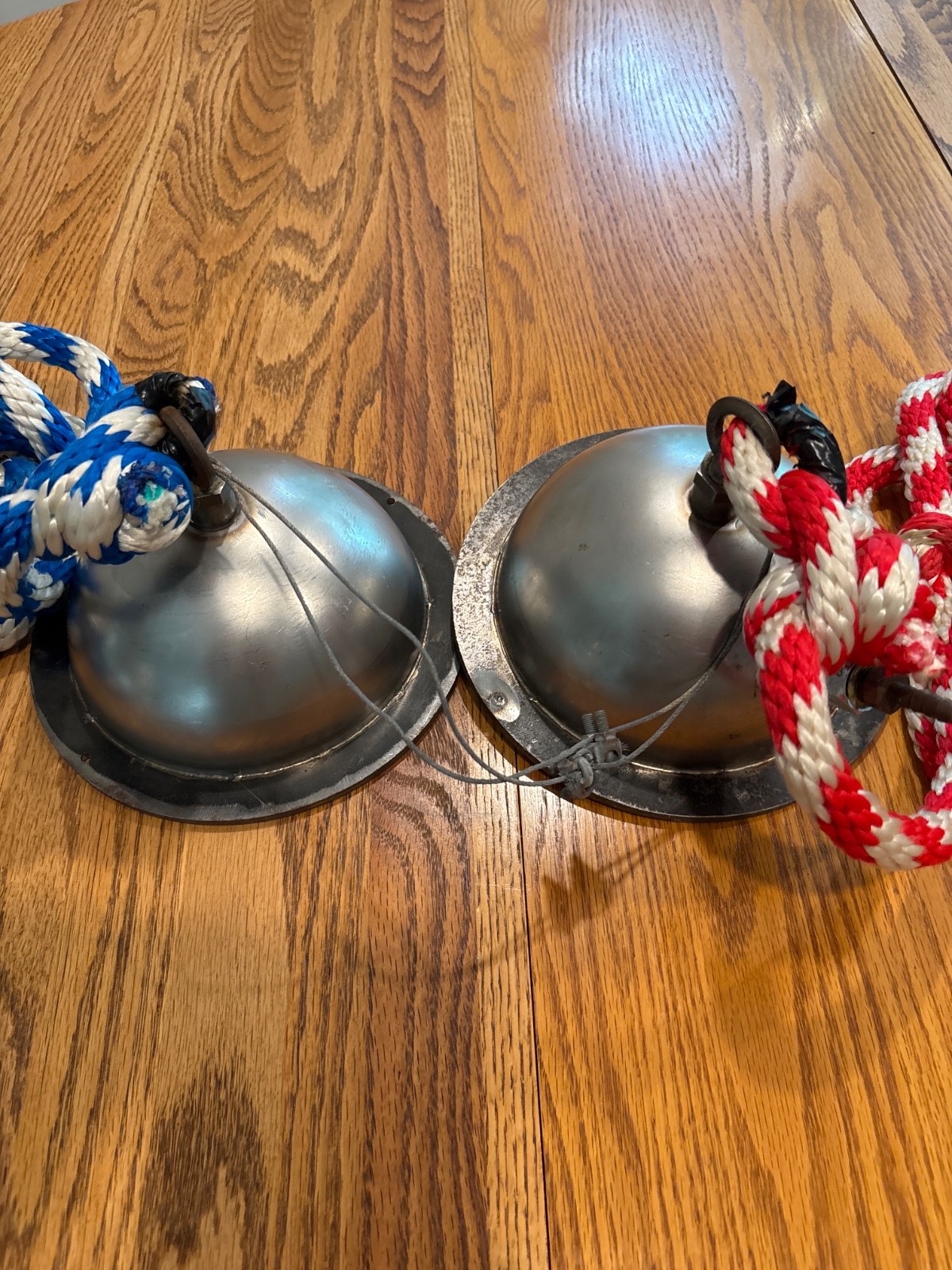 Custom built 6” diameter Magdeburg hemispheres with oak storage box