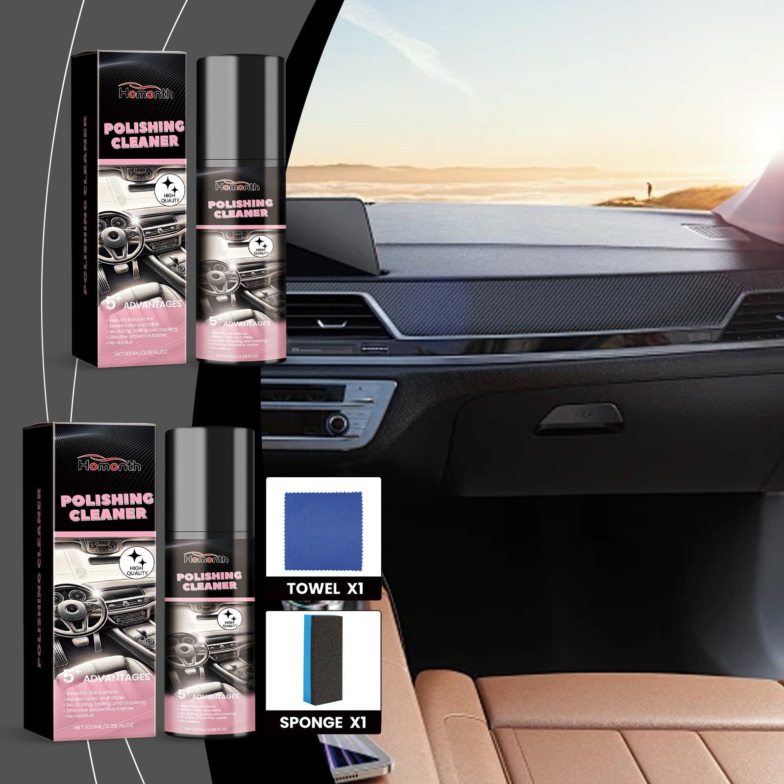 Car Interior Polishing Kit – Decoration Maintenance Leather Care Tool 🧼