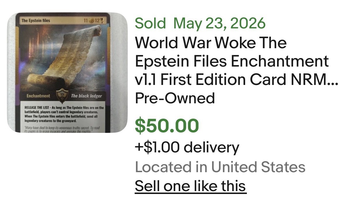 World War Woke Starter Deck & Epstein Files FULL 48 Base Set + All Holos