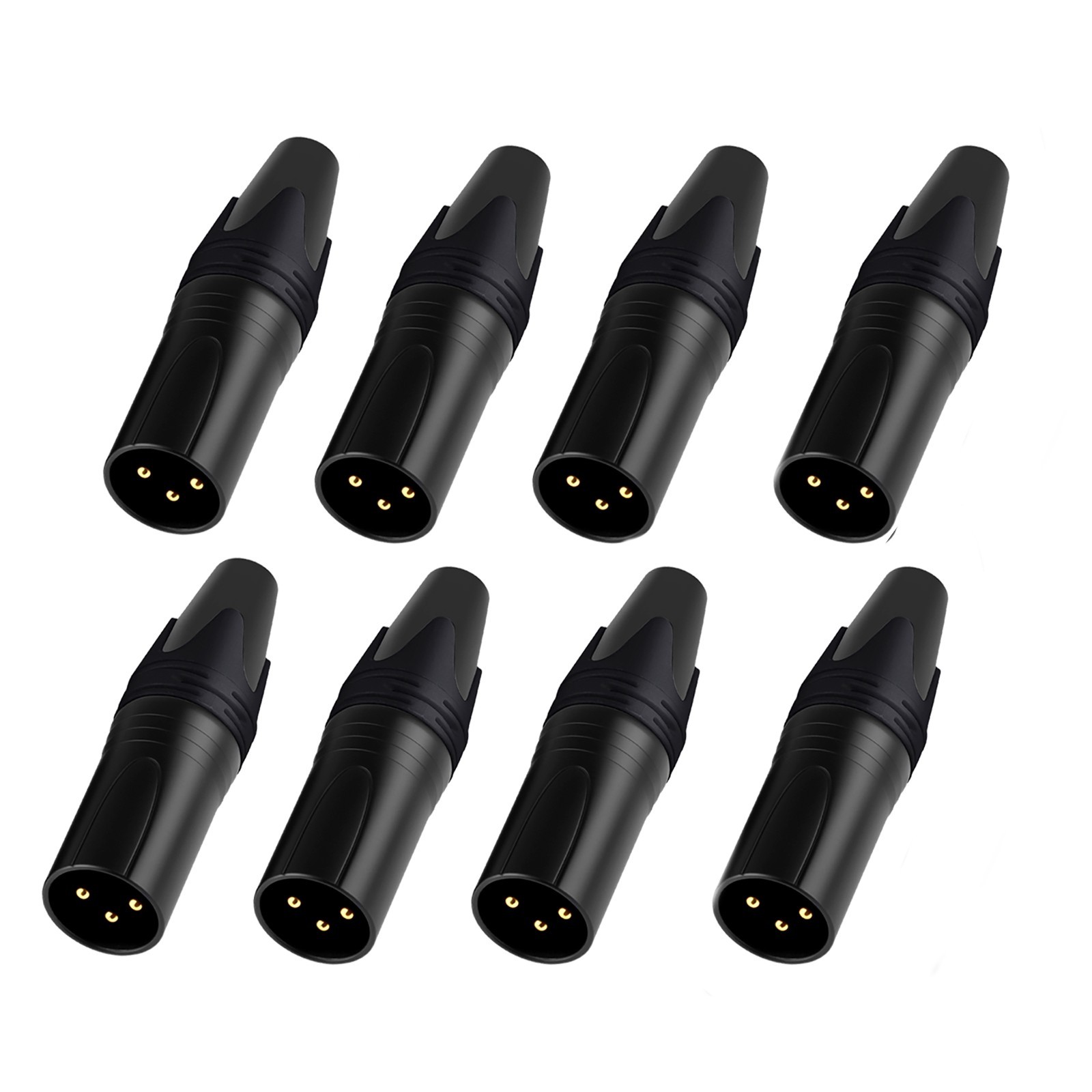 Rannsgeer 8 Pack 3 Pin XLR Connector Male Plug for DIY