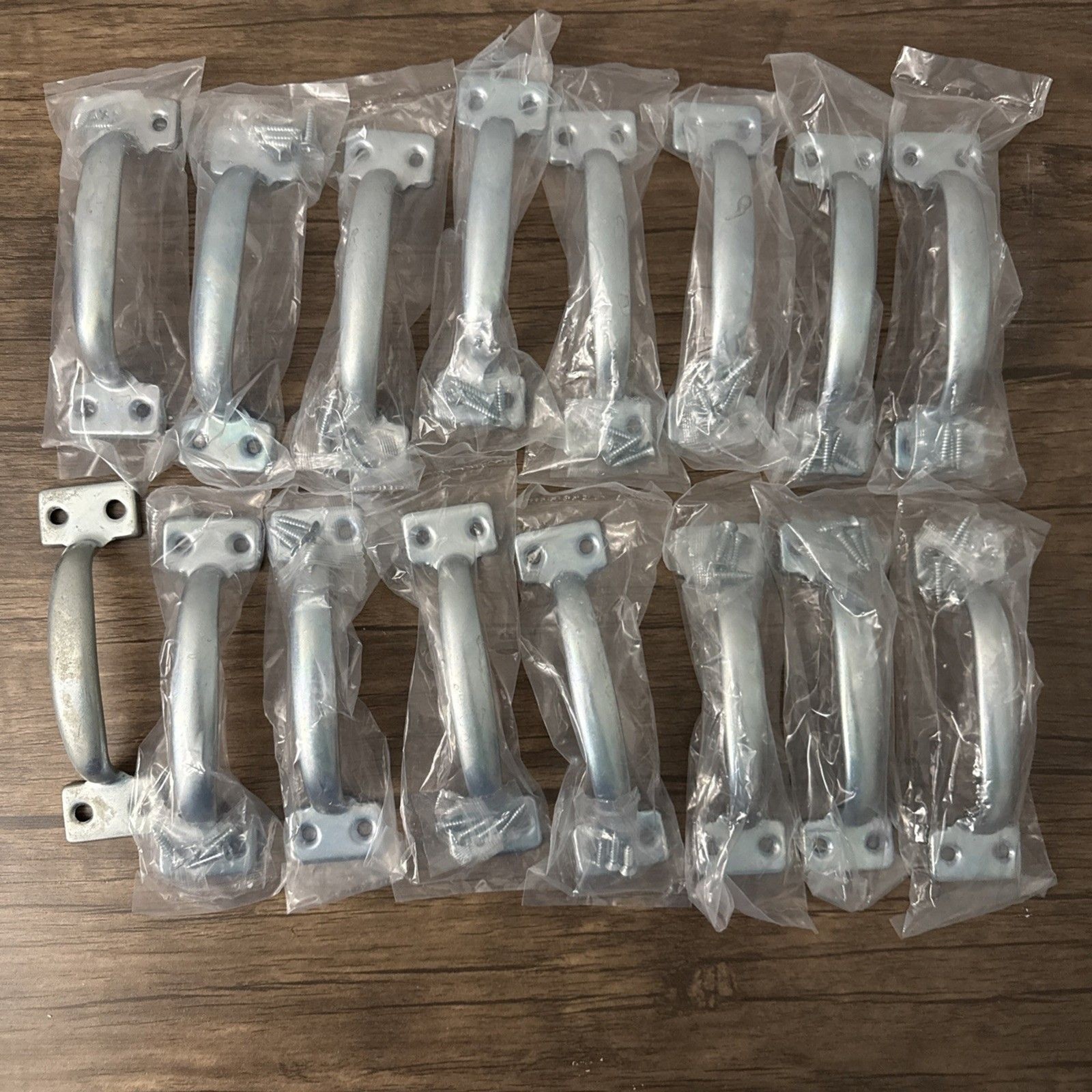 Litepak Hardware Zinc Plated Premium Door Handle W/ Screws (15 New In Bag/1 Used