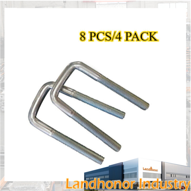 8Pcs Galvanized Steel U-Bolts for Hay Accumulator Grapple Trailer Square Tubing