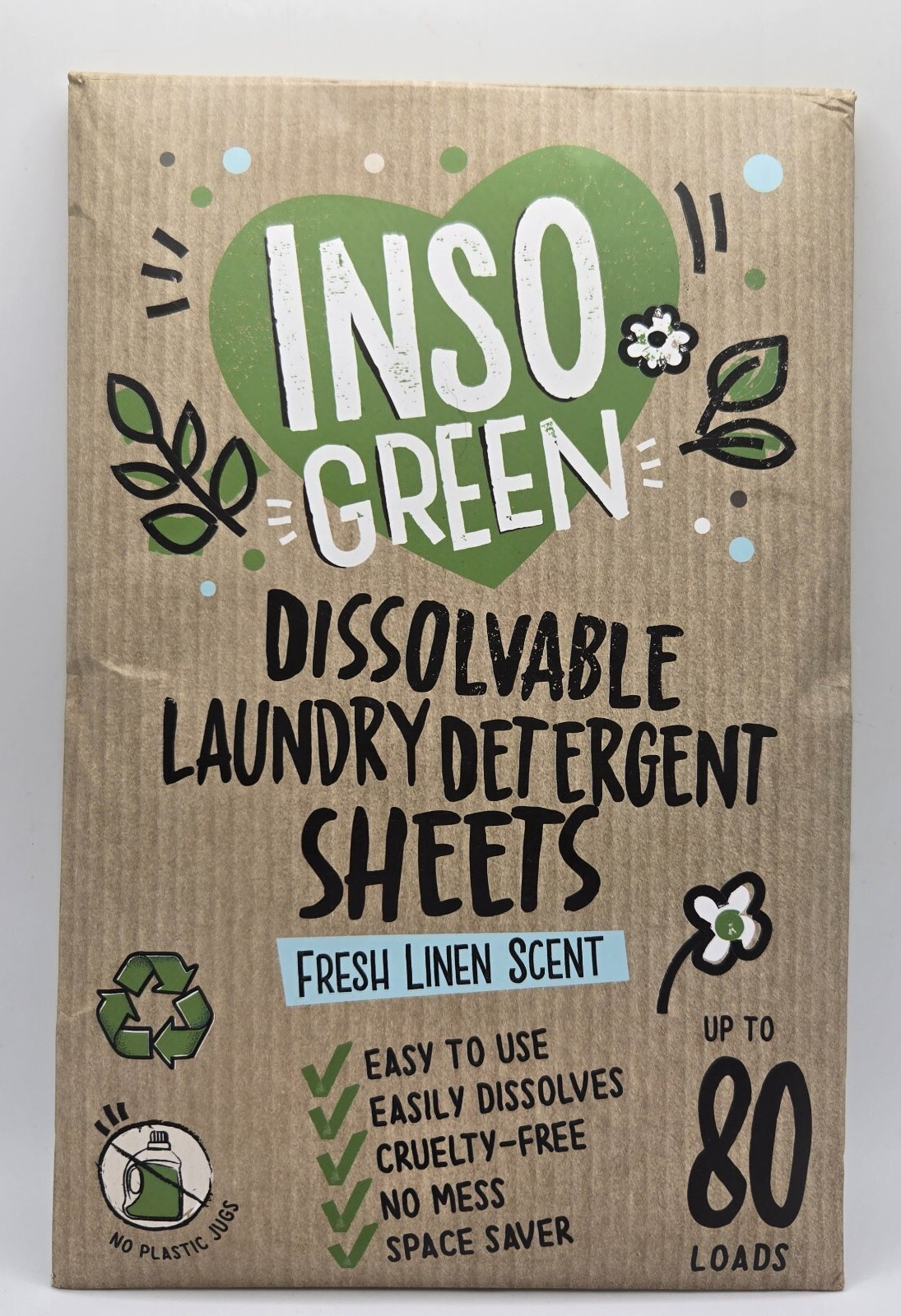 Eco Laundry Detergent Sheets - 80 Loads Laundry Sheets Detergent - Fresh Linen