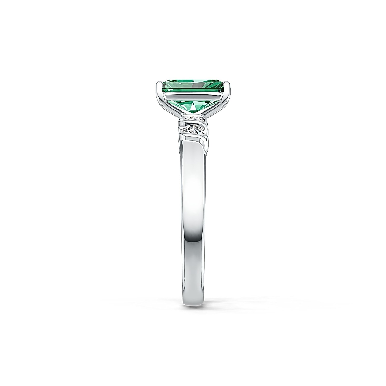 Sterling Silver Semi Mount Ring Setting Emerald OCT 9X7mm Solitaire