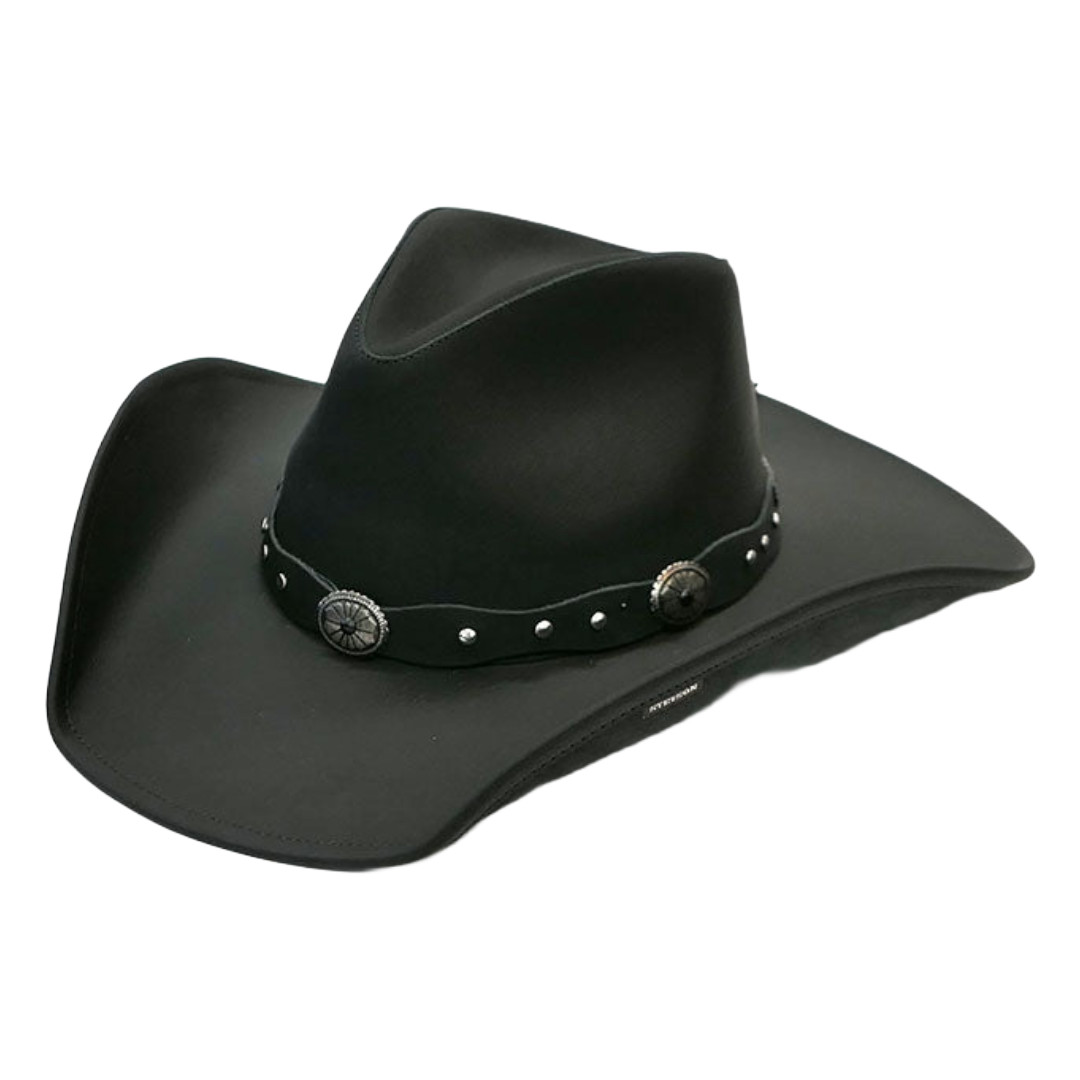 Stetson Roxbury Distressed Black Leather Western Hat TRROXB-843407