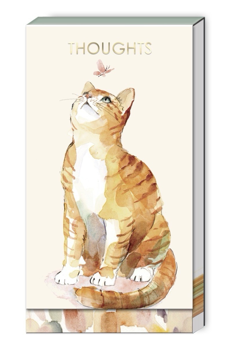 PUNCH STUDIO TALL NOTEPAD GINGER CAT MAGNETIC CLOSURE 75 SHEETS 6" x 3.25" NEW