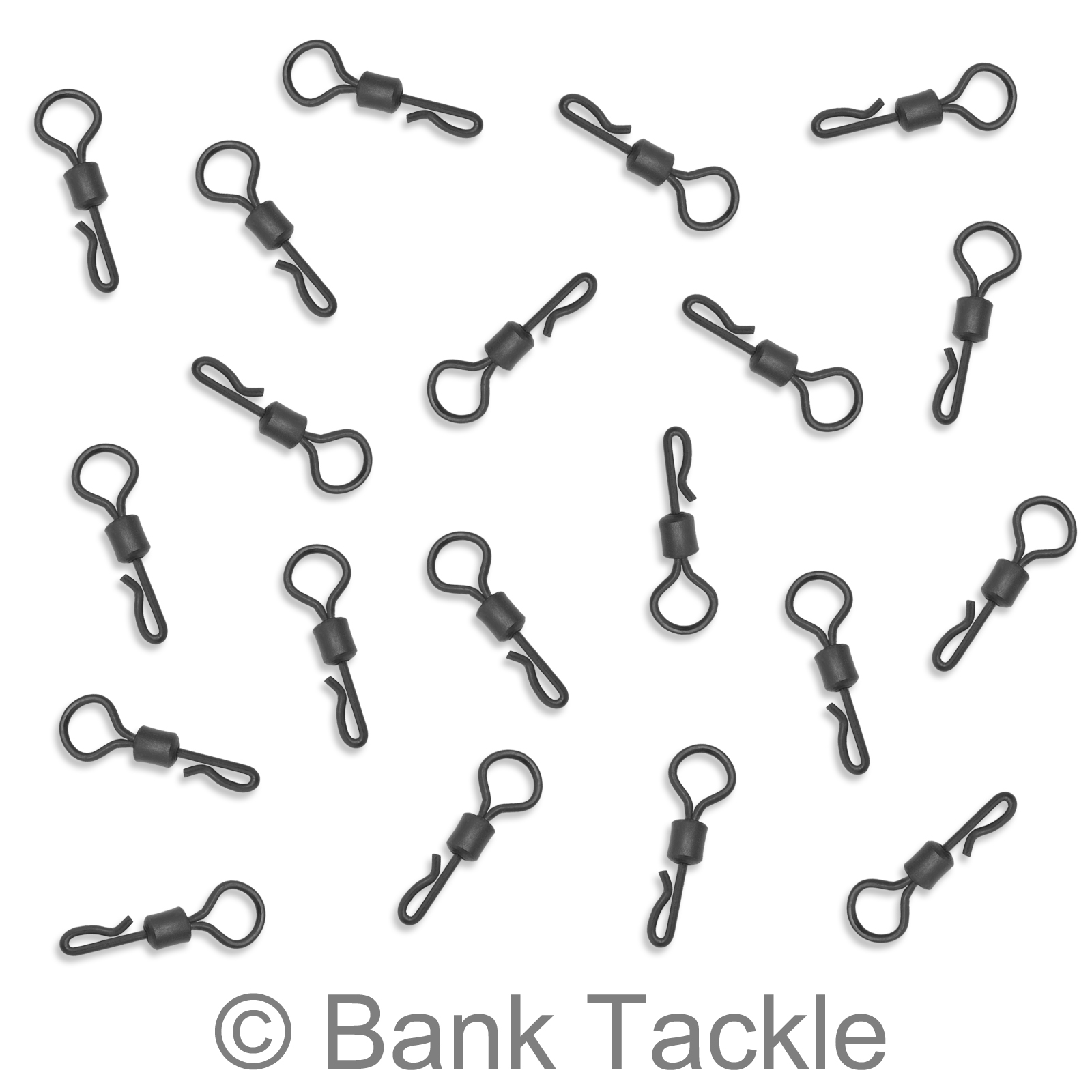 Size 8 Big Eye Quick Change Swivels x 20 Black Carp Fishing Swivels Tackle SBQ2