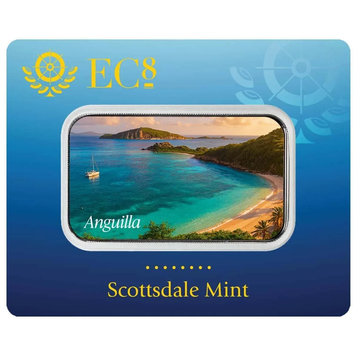 2025 - EC8 Anguilla | Savannah Beach - .999 FINE SILVER COLORIZED BAR IN STOCK
