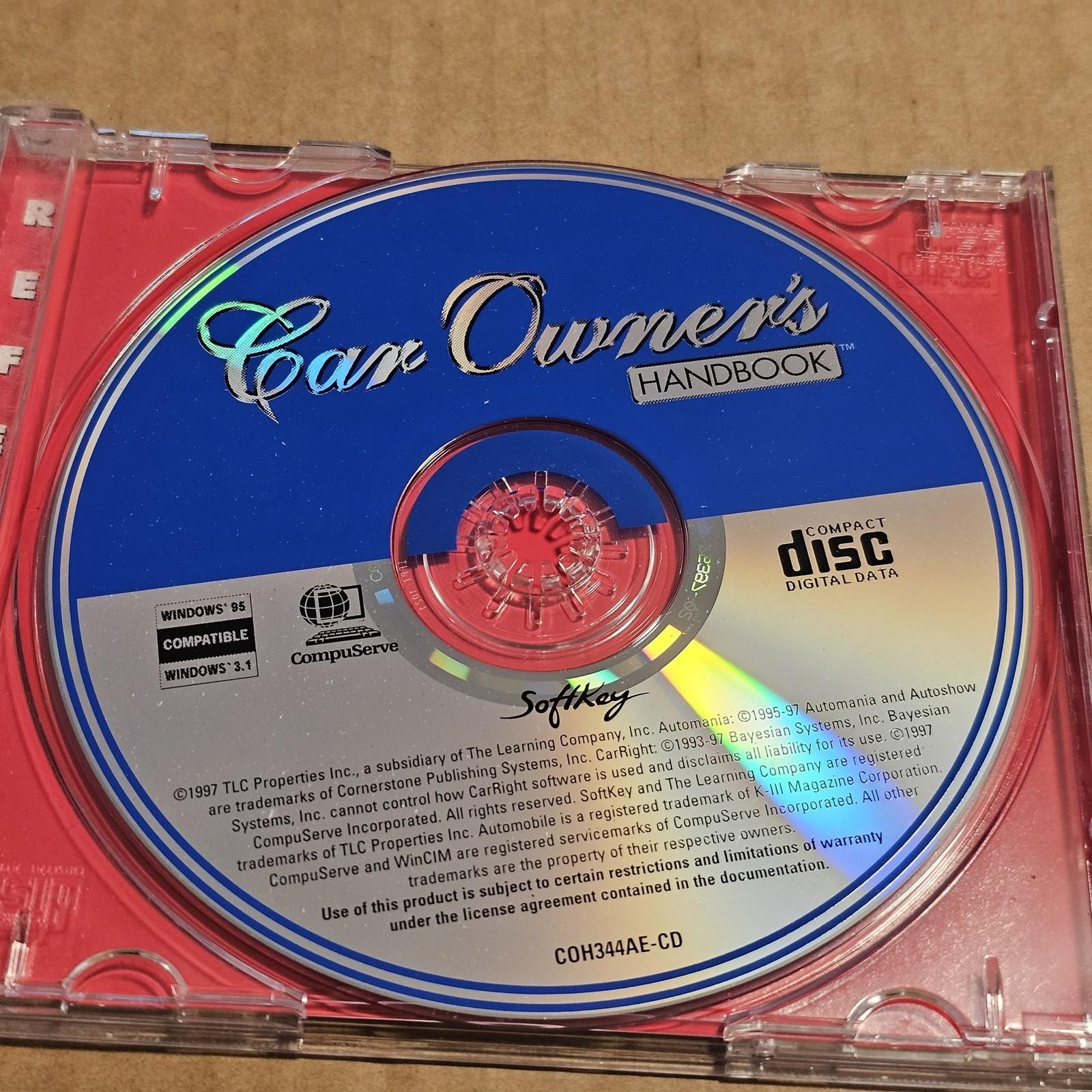 Car Owner’s Handbook CD-ROM Reference Software Windows 3.1 / 95