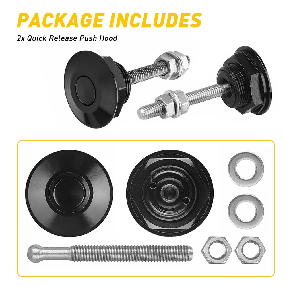 10 Pack Push Button Quick Release Hood Pins Bonnet Lock Clip Latch Bumper Kit EK