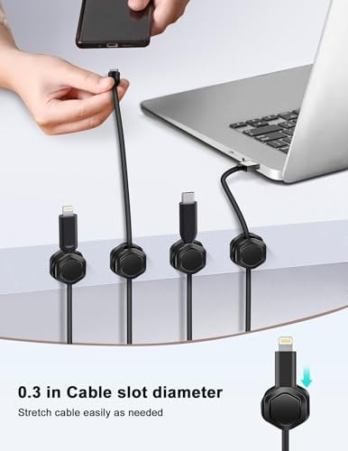 Magnetic Cable Clips Cord Organizer for Desk