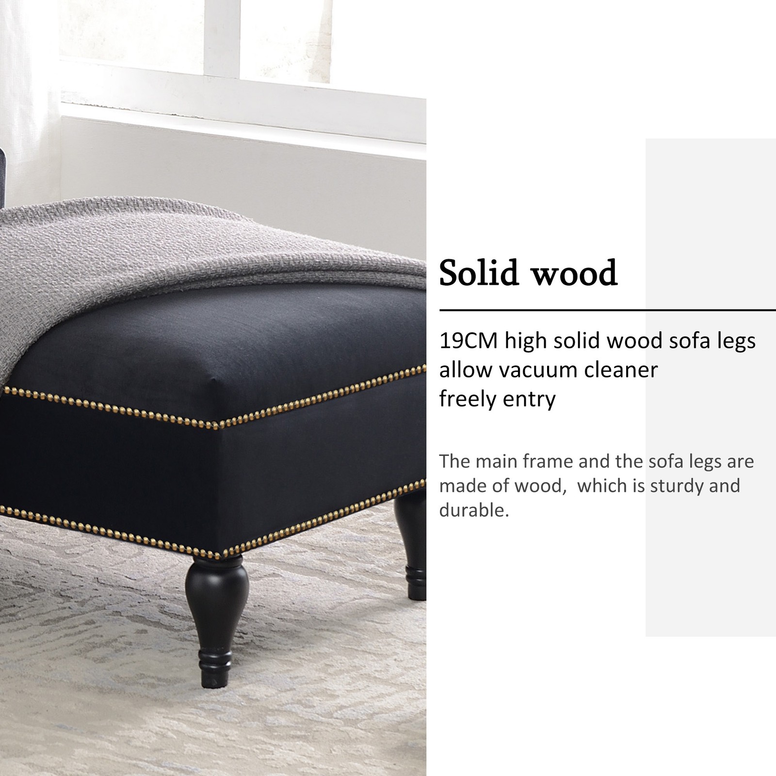 [New+Video] 58''Velvet Chaise Lounge,Button Tufted Right Arm Facing Lounge Cha