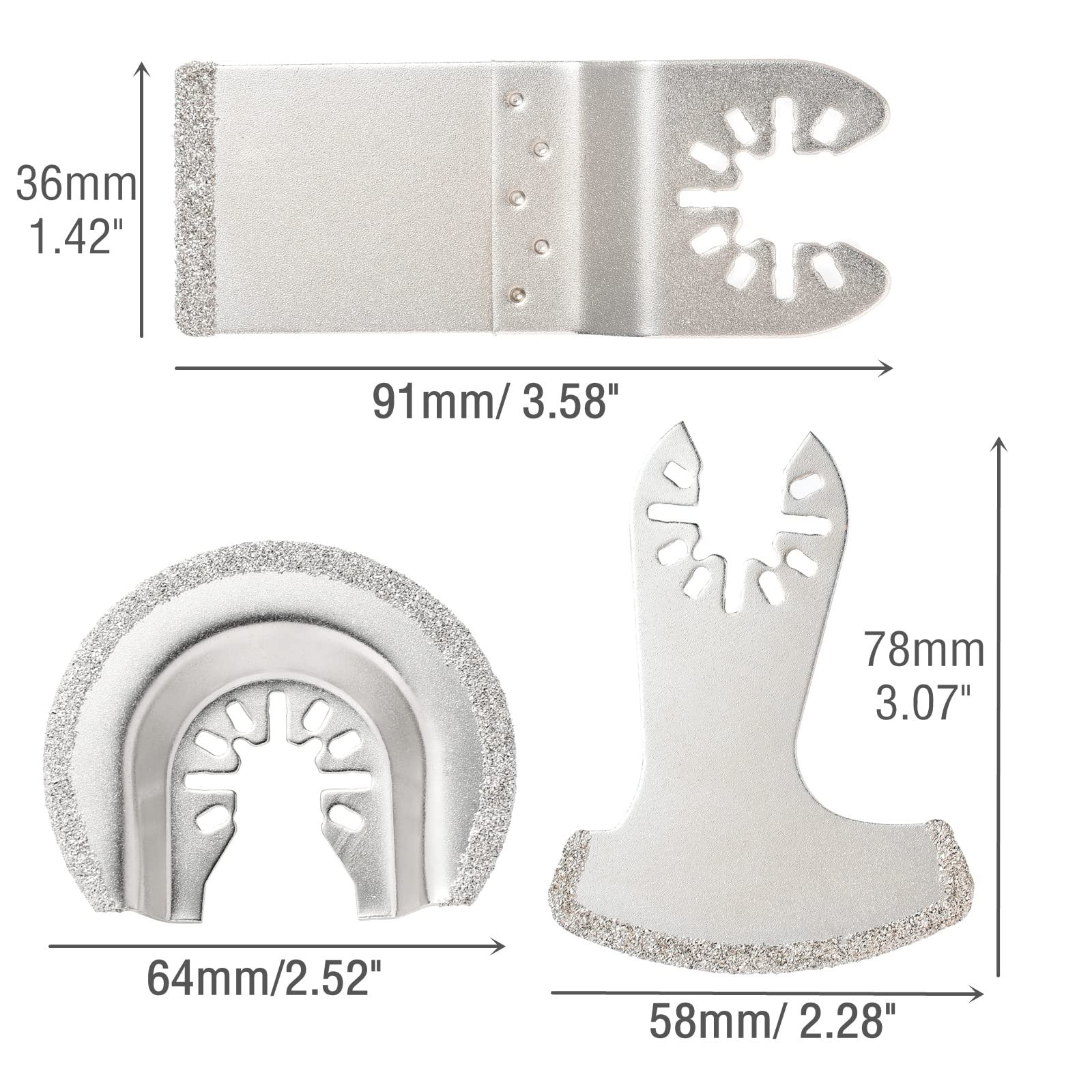 6 Pieces Diamond Oscillating Tool Blade Set Multi Tool Mortar Cutting Saw Blades