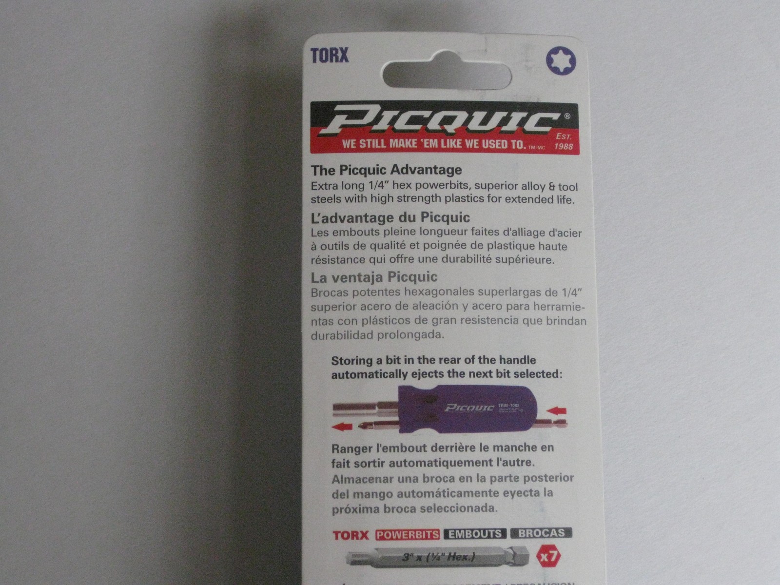PICQUIC TRUE TORX Multi Bit Driver with 7 Torx Powerbits #88155