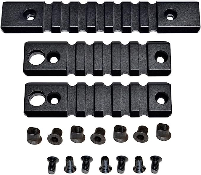 3 pcs Key Mod Rail Section With sling swivel hole, 1pcs 7 slots, 2 pcs 5 slots