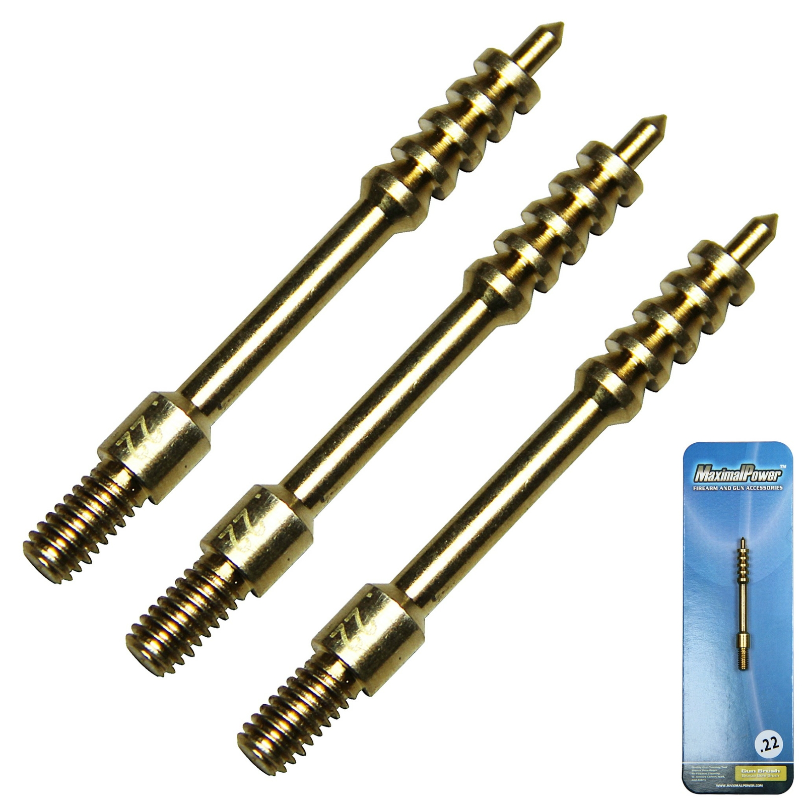 Maximal 3PK PowerGun Cleaning Jag for .22/.223 Cal 8-32 Thread Brass 6460-22
