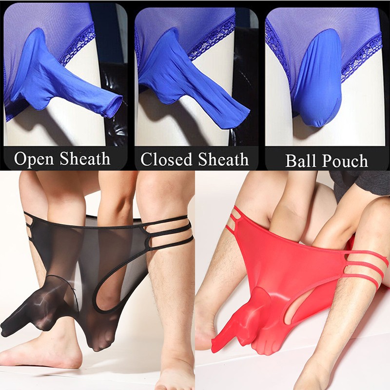 Oil Shiny Smooth Panties Sexy Glossy Stretch JJ Sheath Pouch Underwear Briefs
