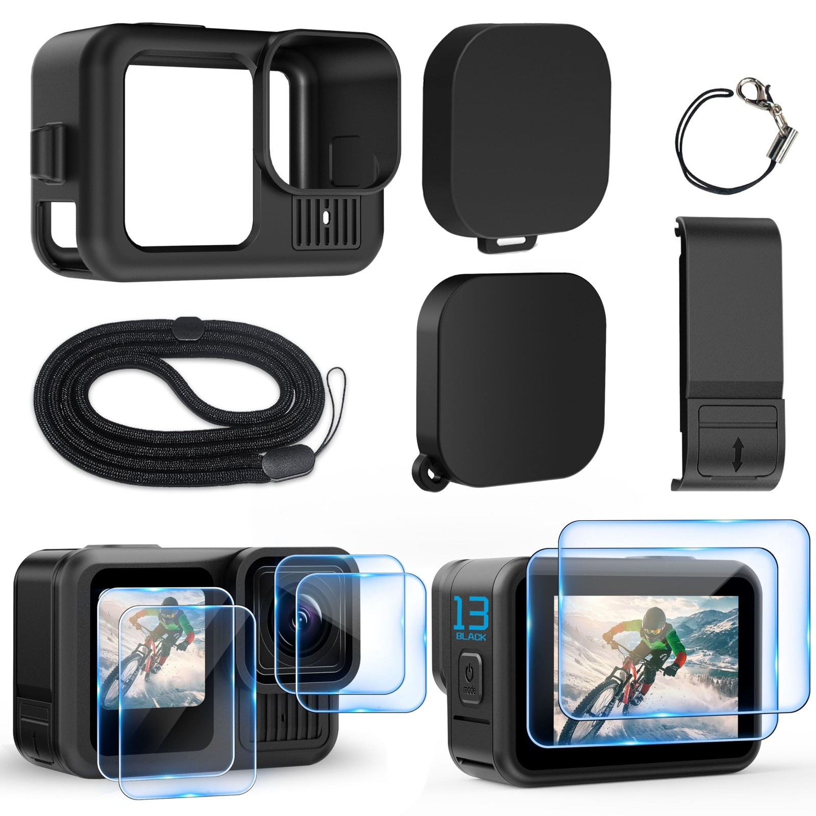 OKFUN Silicone Sleeve Case for Go Pro Hero 13 Black,6PCS Screen&Protector...