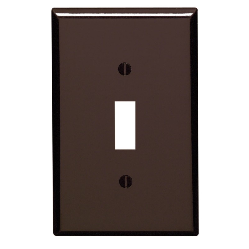 Leviton 002-80501-000 Brown Plastic 1-Gang Toggle Wallplate 4.875 Hx3.125 W in.