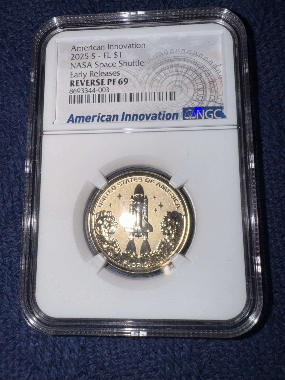 2025 S Space shuttle Innovation Dollar. Reverse Proof PF69 NGC