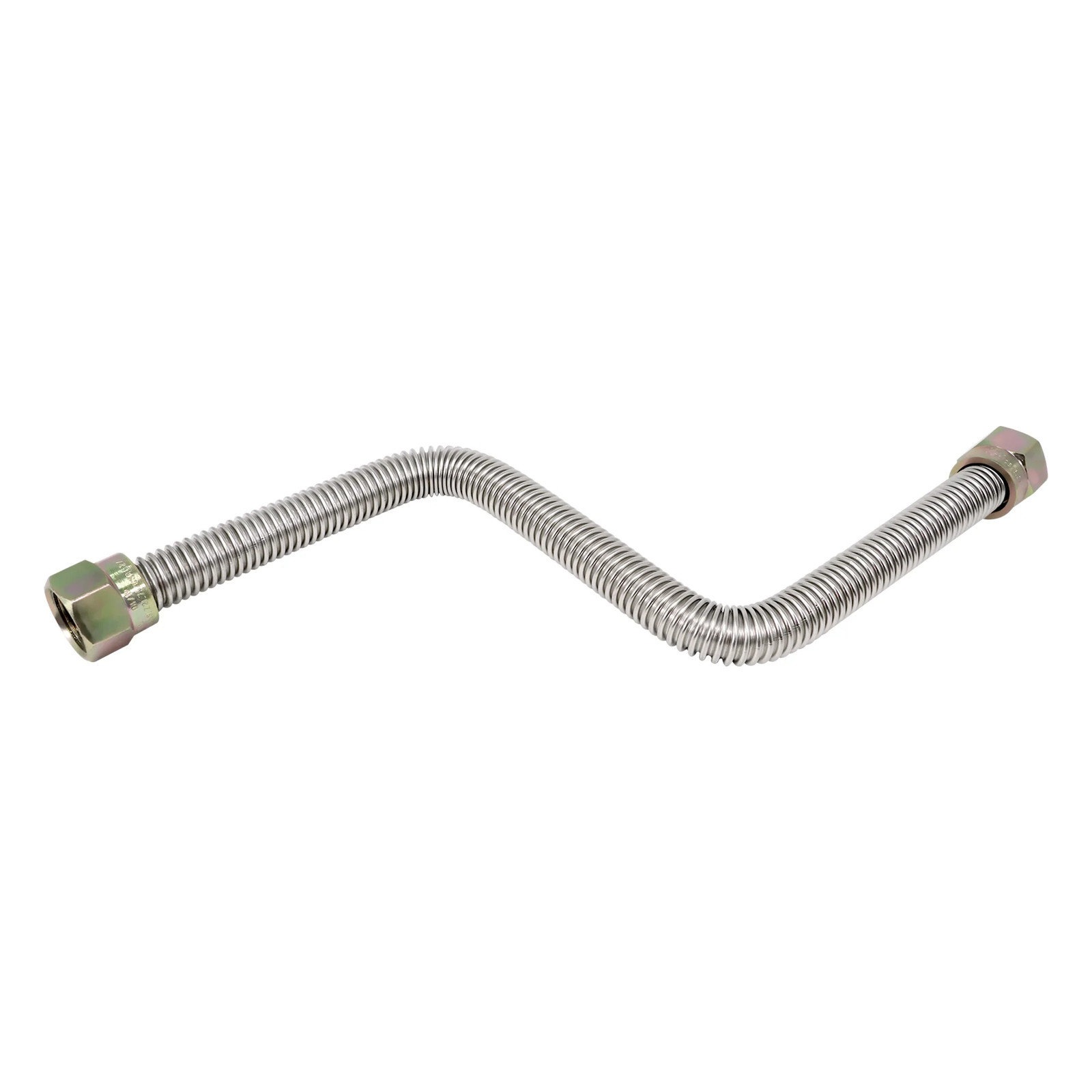 Stainless Steel Flexible Gas Line 1/2 Inch OD, 3/8 ID x 14 Inch Length Universal