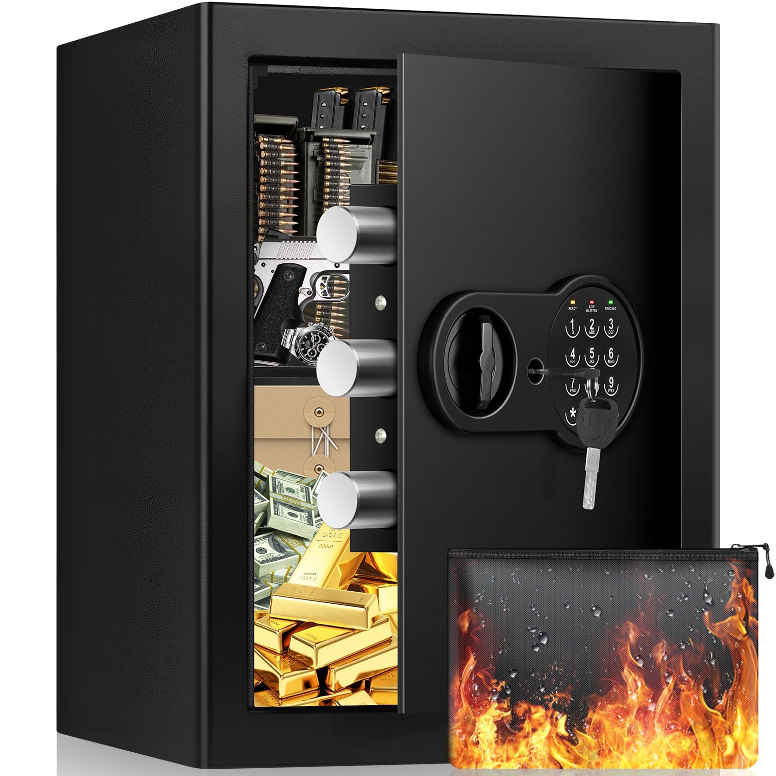 2.5 Cu ft Large Home Safe Fireproof Waterproof, Fireproof Safe Box with Fireproo