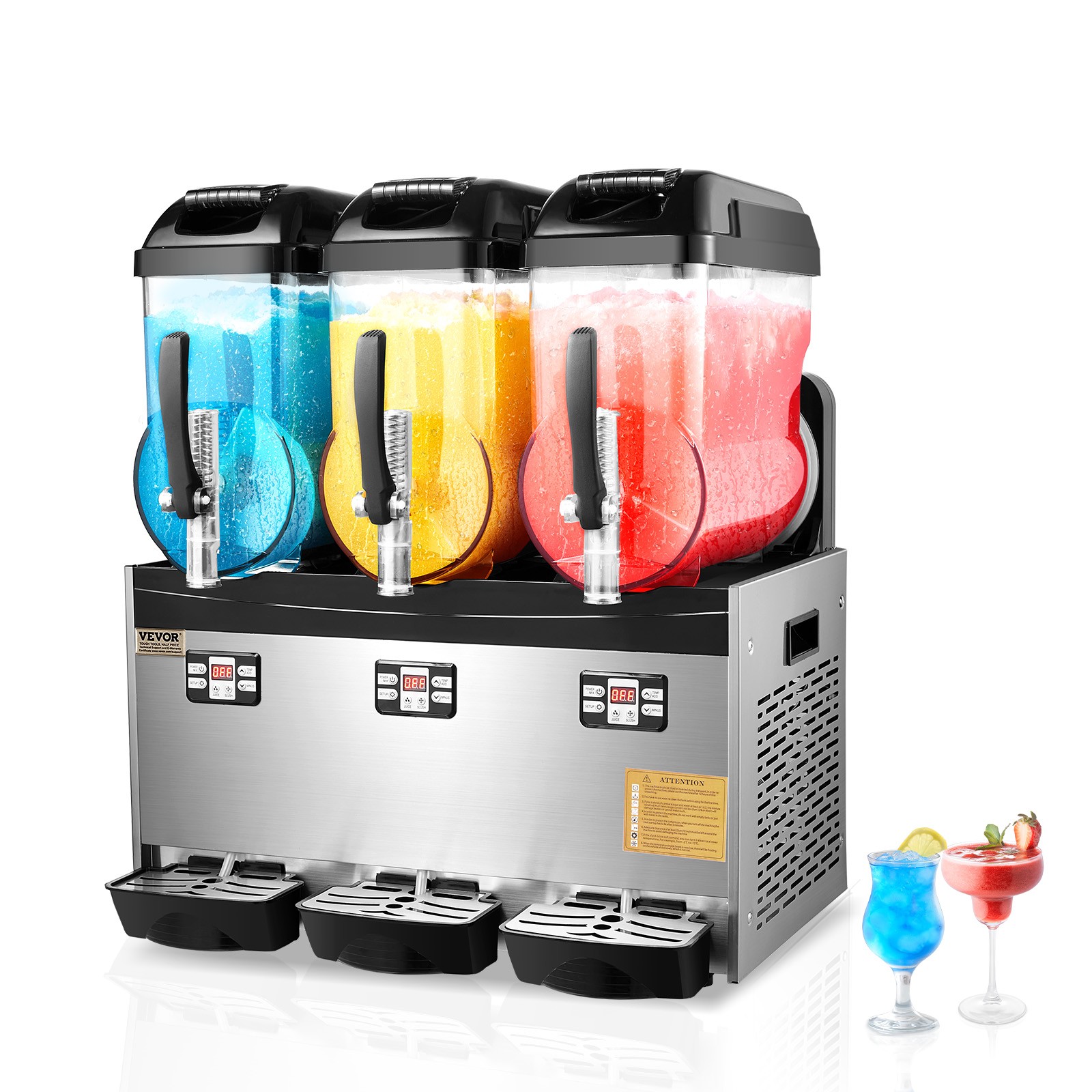 VEVOR 12Lx3 Commercial Slushy Machine Margarita Smoothie Frozen Beverage Maker