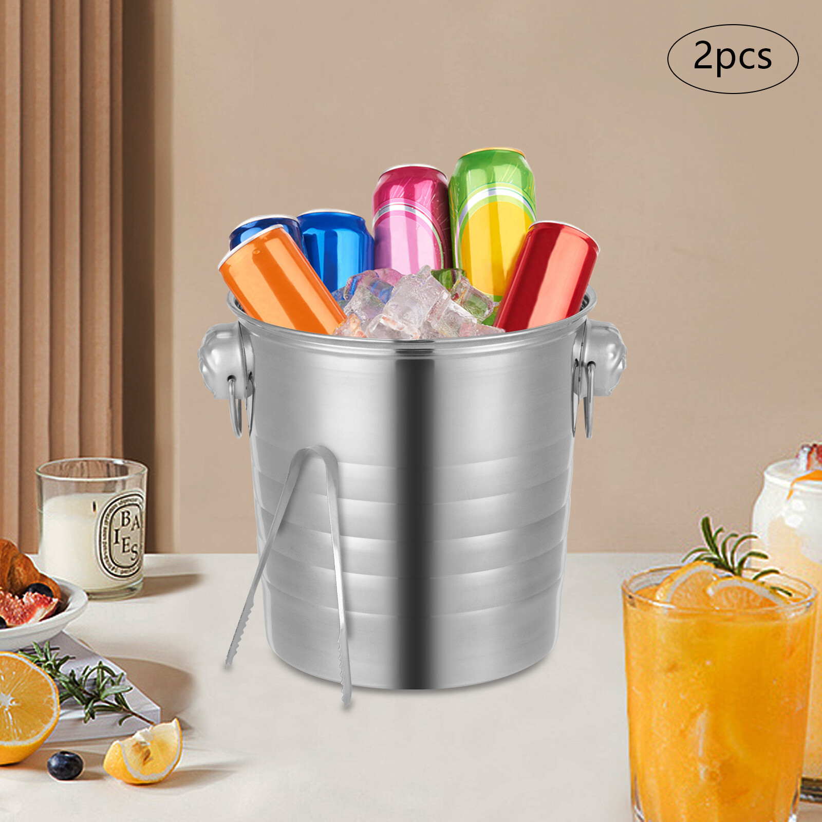 Stainless Steel Beverage Tubs Large Ice Bucket Drink Buckets For Parties Wedding