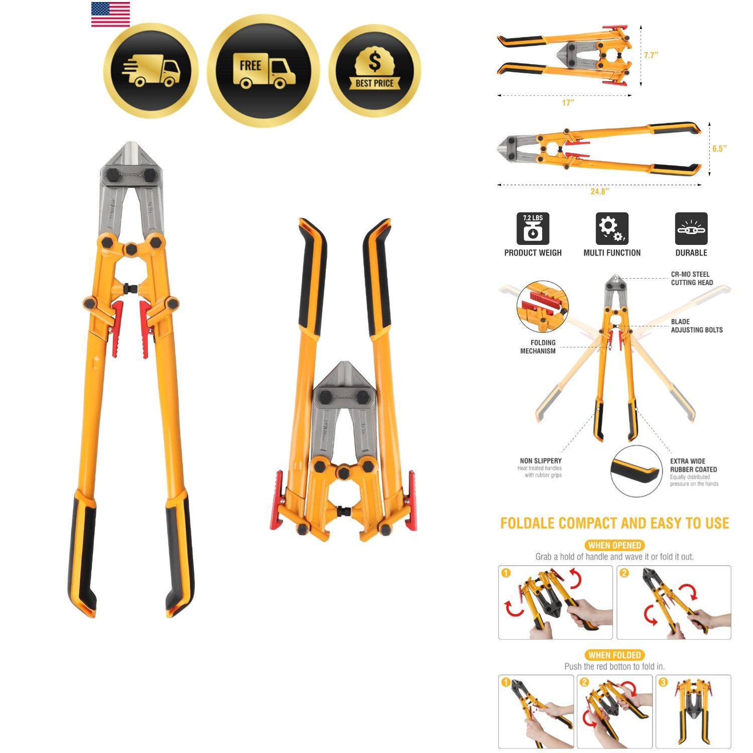 Power Grip Bolt Cutter, , 24 Inches
