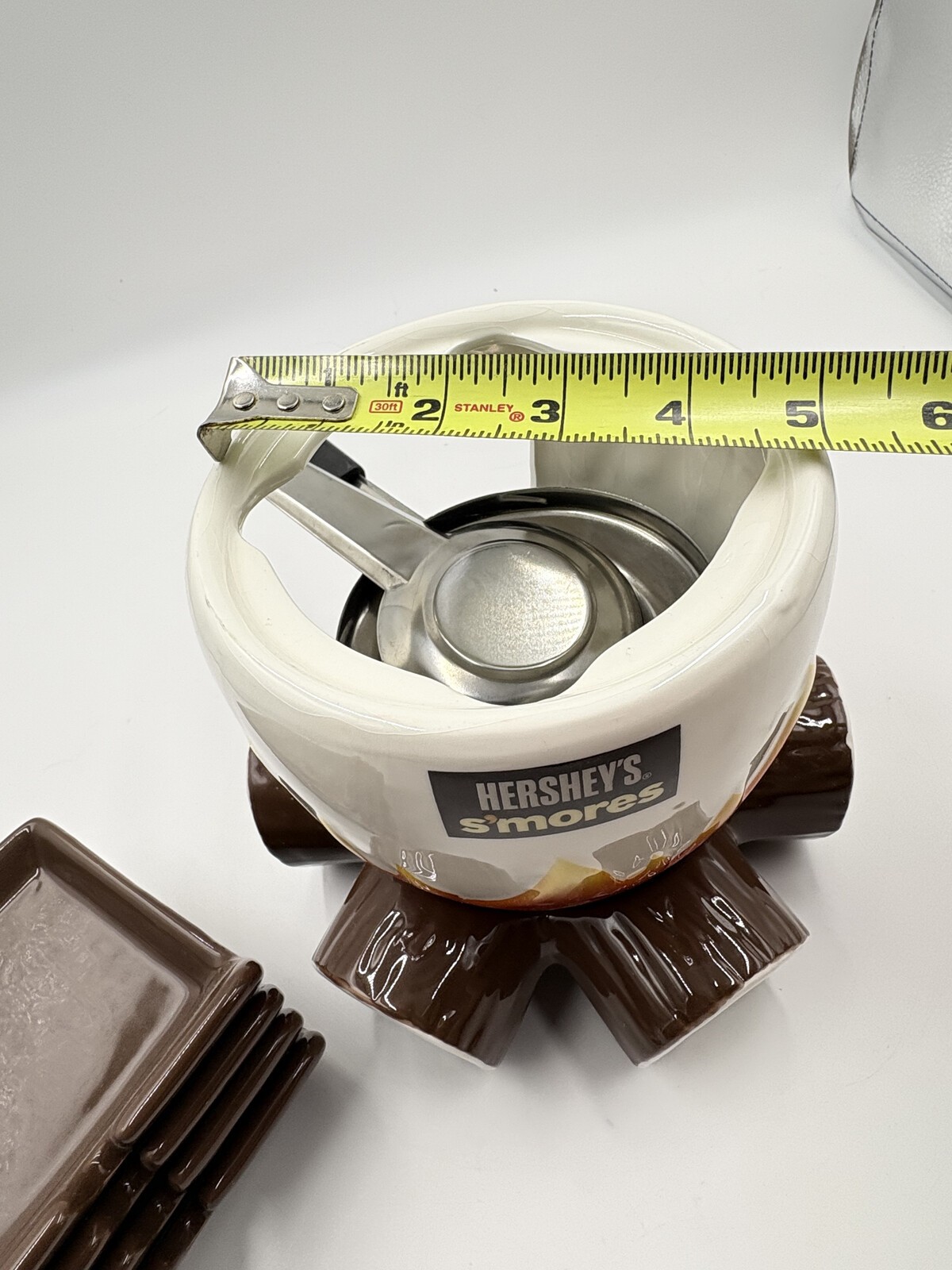 Hershey's 10409H Ceramic S'mores Maker Set 4 Trays Missing Forks