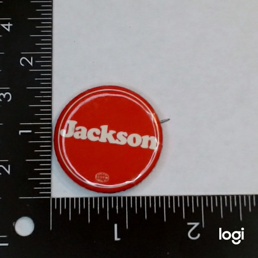 HENRY M JACKSON RED 1.5 INCH Political Campaign Pin button