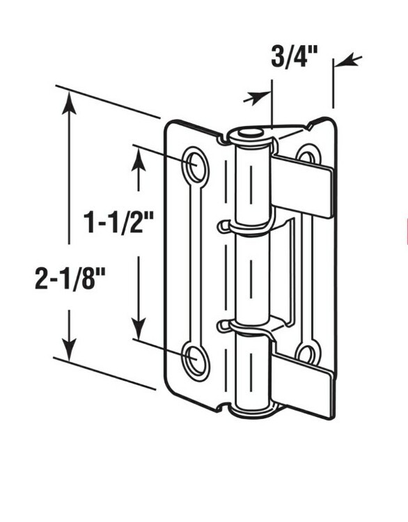 1 Pack (2) Johnson Hardware Dull Brass Bi-Fold Door Mounting Hinges