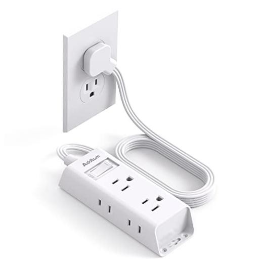 Cruise Essentials - Flat Plug Power Strip - 5 ft Ultra Flat - White