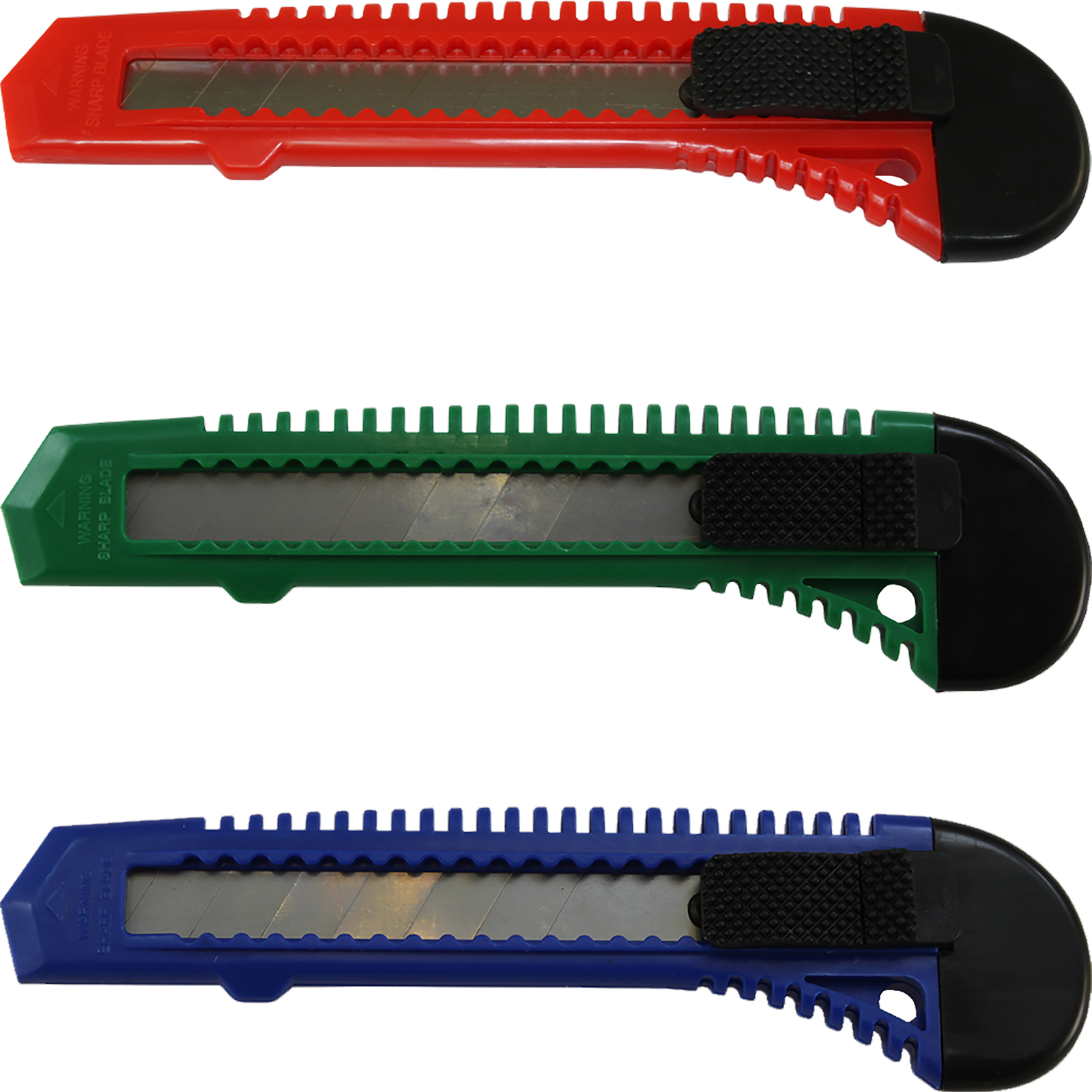Box Cutter Utility Knife Tool with Retractable Snap off Razor Blade x24 Mix