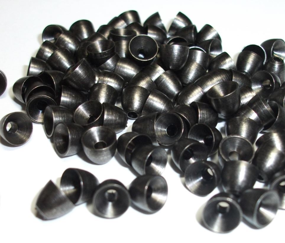 PREMIUM BLACK CONEHEAD BRASS BEADS FLY TYING - 3 SIZES TO PICK FROM - 25 COUNT